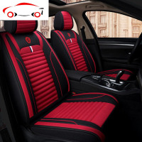 汽车座套全包围汽车坐垫四季通用卡通布艺专用座垫座椅套网红女神 JING PING 豪华版粉色