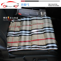 无靠背单个片格子荞麦壳四季车垫四季垫夏季汽车方坐垫小3件 JING PING 浅色格子单片*1