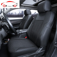 专用于本田冠道坐垫urv汽车座椅套CRV四季通用皓影全包围四季座套 JING PING 黑棕色-超感皮-豪华版