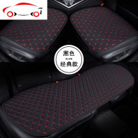 夏季亚麻汽车坐垫三件套蕾丝无靠背车垫男女防滑四季屁屁座垫 JING PING 亚麻咖啡色三件套