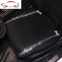 冰丝屁屁垫四季透气坐垫汽车单张无靠背清爽女座垫可爱车饰 JING PING 3D网亮片坐垫三件套(亮片蝴蝶结)硅胶防滑