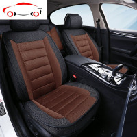 亚麻汽车坐垫宝马5系X1X3探歌途岳雅阁冠道逍客奇骏四季全包座套 JING PING A880黑色标准版冰丝网+双色麻