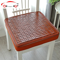 夏季藤席海绵增高椅子垫四季麻将加厚电脑坐垫防滑餐椅垫汽车座垫 JING PING 米黄色5厘米 40X40cm