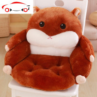 护腰靠垫坐垫一体加厚大号儿童卡通餐椅垫子办公室靠枕汽车 粉红色仓鼠 小号55*35*35*40cm(收藏加购物车送眼罩)