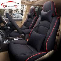 亚麻坐垫新老款丰田普拉多2700霸道4000布艺汽车座套四季通用全包 JING PING 普拉多七座标准版-激情红