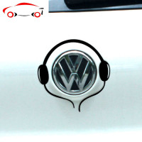 耳麦耳机车贴 波罗 高尔夫车贴 汽车贴纸 大众车标贴个性搞笑 JING PING 反光红