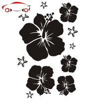 汽车车贴纸 创意遮挡划痕车贴纸 个性车身花朵五角星车贴画装饰 JING PING 银白花朵五角星[整张20*30]