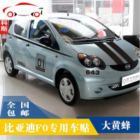 FO车贴 F0拉花 爱唯欧汽车改装机盖贴纸雨燕 熊猫贴花 腰线 JING PING 进口红色送刮板+灯眉贴