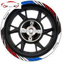 标致 Django姜戈150cc ABS 踏板 改装 车贴 轮毂贴 钢圈 反光贴纸 JI 姜戈专用加宽[外圈]意大利三色