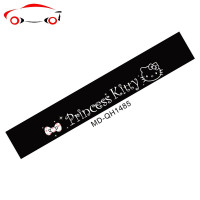 电动轿车汽车贴纸前后挡风玻璃防晒贴纸卡通hellokitty遮阳贴通用 JING PING 纯黑底