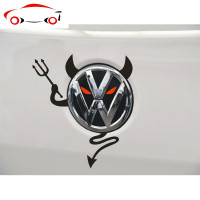 大众速腾波罗凌渡高尔夫7改黑色车标贴耳机车贴恶魔标个性搞笑 JING PING 黑色蝙蝠贴