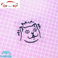 TLP镂空车贴 奇怪知识增加了的MUR猫咪表情包MMD智力丢失宠物贴纸 JING PING 红色(12*11cm)