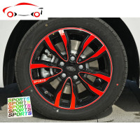 专用于江淮嘉悦A5改装专用轮毂贴纸嘉悦A5装饰车贴划痕前档灯眉贴 JING PING 反光蓝紫—Z款17寸带红圈