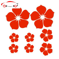 小花车贴 花朵车贴 汽车贴纸 反光贴小花朵 樱花车贴划痕贴 JING PING 8CM两朵5CM两朵3厘3CM四朵红色