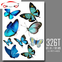 车贴创意蝴蝶可爱个性划痕装饰遮挡拉花3d立体贴刮痕汽车贴纸防水 JING PING 羽毛车贴A款/透明材料