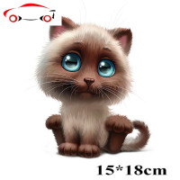 汽车贴纸可爱卡通小猫咪电瓶车身装饰贴3D立体划痕遮挡防水防晒贴 JING PING 斑点狗