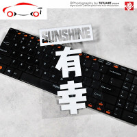 原创网红文字贴 万事如意贪生怕死后档装饰防水车贴 JING PING SUNSHINE有辛亚银单张