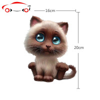 创意搞笑宠物猫咪狗狗个性汽车贴纸车身遮挡划痕贴电动摩托车贴花 JING PING 卡其色张嘴狗狗23×16cm