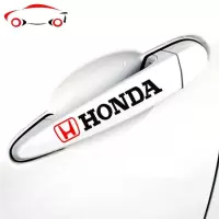 本田HONDA把手汽车车贴纸 思域飞度锋范CRV思铂睿雅阁通用 JING PING 白+红四片装