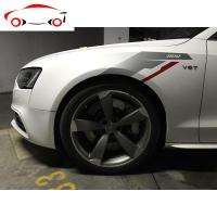 大众奥迪APR改装拉花 A4L A6L POLO GTI前叶子板装饰汽车贴纸贴画 J 进口KK材料:黑色+红副驾驶位一边