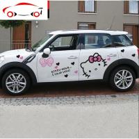 汽车贴纸卡通车贴全车贴拉花整车贴 hello kitty车身贴KT猫全车贴 JING PING 普通材料灰色+浅粉色