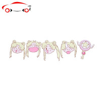 汽车贴纸创意个性可爱卡通美少女网红车贴后视镜装饰车身划痕遮挡 JING PING 蝴蝶月亮款