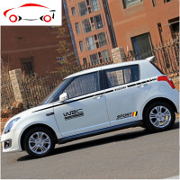 汽车装饰品铃木雨燕车贴SX4车身腰线贴纸汽车拉花奥拓全车反光贴 JING PING 进口材料:白色