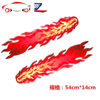 火焰火元素汽车创意个性划痕遮挡车身装饰保险杠后视镜引擎盖车贴 JING PING 粗火焰19cmX4cm一对装