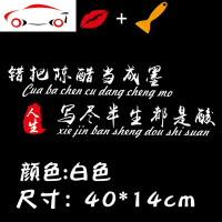 错把陈醋当成墨车贴纸我一介平民汽车贴纸网红个性文字定制装饰贴 JING PIN 错把陈墨当成醋(40*14cm)白色一张