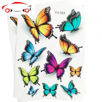 汽车贴纸3D立体车身遮挡划痕贴小车贴花车贴创意车装饰长条贴画 JING P 263T梅花一对/透明材质/一大张A4纸大小