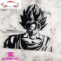 EONE镂空车贴七龙珠孙悟空划痕遮挡车风挡拉杆箱电动车贴纸防水 JING PING 黑色(宽16cm*高19cm)