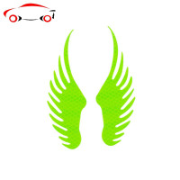 天使翼翅膀车贴强反光仿3d立体个性创意车尾标志改装装饰汽车贴纸 JING PING 橙黄色天使一对[强反光]