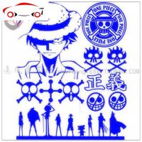 摩托车贴纸电动车贴花电摩助力车全车套贴反光贴海贼王套贴 JING PING 反光白色(本色银白)