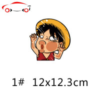 汽车贴纸创意个性搞笑卡通动漫撞玻璃车身装饰划痕遮挡保险杠 JING PING 3#一张