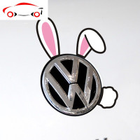 车贴纸 创意 车身贴可爱兔子耳朵猫耳朵个性装饰车标改装汽车贴纸 JING PING 猫爪印一对装