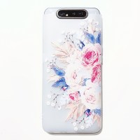 小碎花手机壳三星A80小清新三星A80全包硅胶samsungA80可升降浮小花Galaxy a80透明花软防摔牡丹真智力