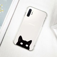 三星s10plus保护套plus韩系个性可爱note9大黑猫note10卡通创意s10e透明s20防摔防尘ultr真智力