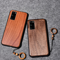 华为p40 pro手机壳p40 lite手机套5g版青春版花梨木质p30 pro保护套p20防滑防指纹金丝楠木挂绳真智力