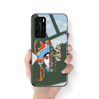 华为p40手机壳玻璃女款华为p40pro京剧花旦戏曲风脸谱中国风个性创意全包硅胶软边超薄防摔新国潮保护套硬壳真智力