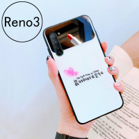 opporeno3手机壳女reno3pro网红补妆镜RenoACE玻璃壳防摔软硅胶套真智力