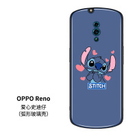 可爱史迪仔opporeno手机壳reno3pro椭圆形reno2z卡通网红reno十倍变焦玻璃套renoace个性真智力