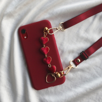 华为荣耀9x手机壳斜挎20s新年v30pro挂绳脖10可背带8x链条大红色真智力