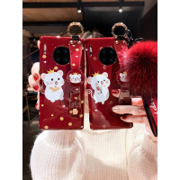 华为mate30pro手机壳卡通可爱限量版5gmate30女款网红色潮mate20个性创意腕带挂绳全包防摔毛真智力