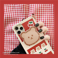 韩系樱桃小熊适用11promax苹果7/8plus手机壳iPhonex/xs/xr硅胶女真智力