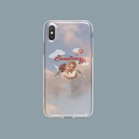 巴洛克复古油画小天使全包软壳手机壳适用于苹果11promax/xs华为真智力