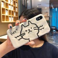 适用于苹果x手机壳iphone xs max创意ins风卡通可爱猫咪11pro苹果xr个性简约女款8plus全包硅真智力