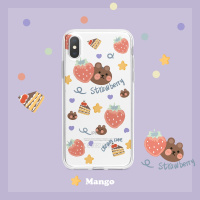 莓小熊可爱透明全包软壳iphoneXR紫色苹果11手机壳8p华为mate30真智力