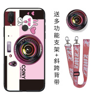 华为荣耀play3手机壳e磨砂note10软套magic2斜跨挂绳背带V9play网红镜头支架卡通兔子个性创意全包真智力