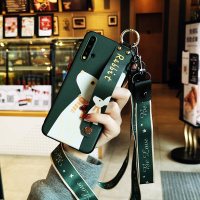 可爱兔子华为mate30手机壳腕带mate20pro潮女mate10个性p30挂脖p30pro硅胶带挂绳p20磨砂真智力