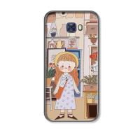 花店女孩三星c5手机壳c7pro个性创意浮c9pro保护套c5pro挂绳c7010男女款硅胶防摔全包c5000卡通真智力